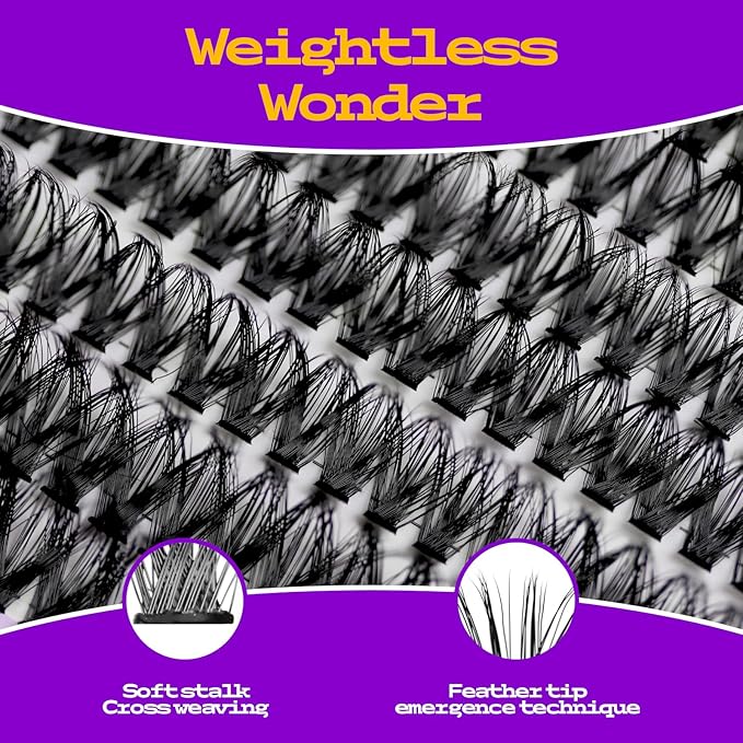 Lash Clusters kit DIY Lash Extension kit 280pcs 10-18mm Wispy Individual Lashes kit with Lash Bond and Seal, Lash Tweezers for Self Use,Beginner-Friendly (sylph 50D-60D-KIT)