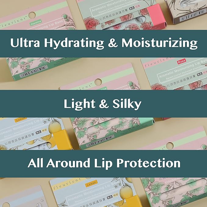 Aromatic Moisturizing Lip Balm-Jasmine, Rose, Lemon Scents-0.12oz