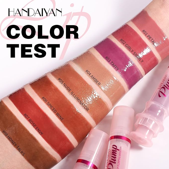 Plumping Lip Oil with Fresh Ginger Extract - Instant Fuller Lips, Ultra-Hydrating & Nourishing Glossy Lip Glow Oil, Lip Plumping Booster for Smooth, Defined Lips (#04 AMBER, 1)