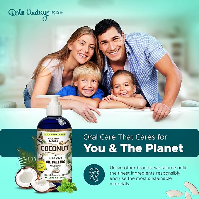 Dale Audrey Nano Hydroxyapatite Mouthwash Oil Pulling for Teeth and Gums (Coconut (with Pump))