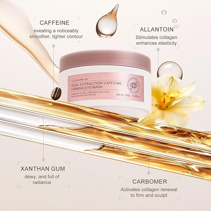 Ycz Under Eye Patches (30 Pairs) – Caffeine Eye Masks for Puffy Eyes, Dark Circles & Fine Lines, Depuffing, Hydrating & Wrinkle-Smoothing, 360° Full Eye Area Care, Birthday Gifts for Women