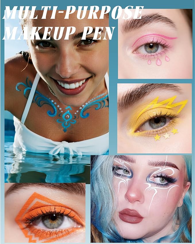 Colored Liquid Eyeliner Pen, Pink Waterproof Waterline Matte Eye Liner Pencil, High Pigmented Long Lasting Quick Drying Bright Colorful Eyeliner Pen for Women, Valentine’s Day Eye Makeup Gifts-06