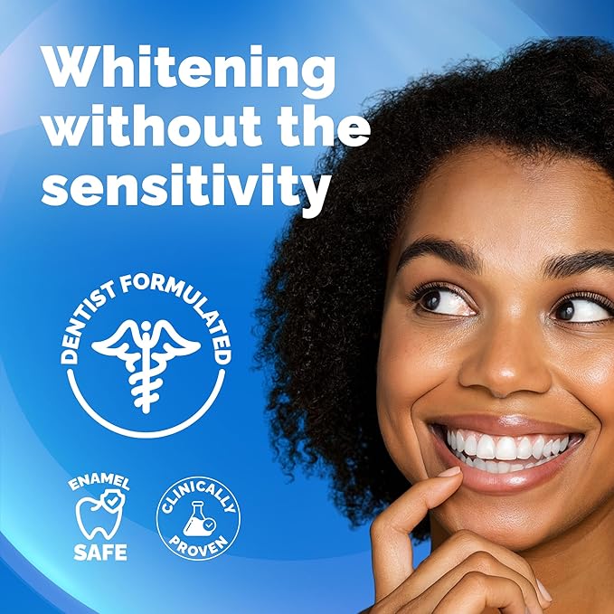 Teeth Whitening Strips for Sensitive Teeth and Gums - Peroxide Free and Enamel Safe with Coconut Oil for Whiter Teeth - 7-Day Treatment White Strips with Non-Slip and Dry-Strip Technology