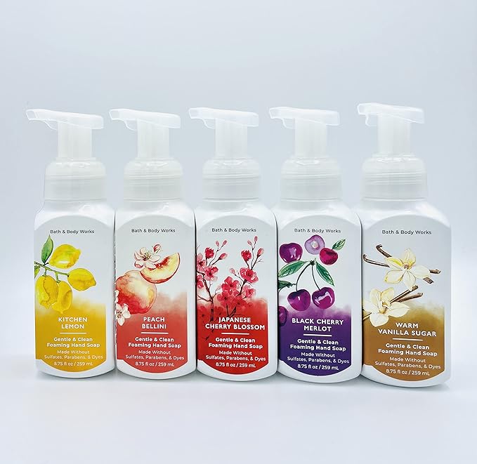 Bath and Body Works Kitchen Favorites Gentle & Clean Foaming Hand Soap, 8.75 fl. oz. (Variety, 5-Pack)