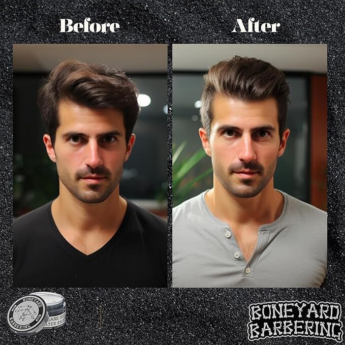 Boneyard Barbering Matte Hair Wax Pomade, Water Based Styling Clay Pomade for All Hair Types Hair Paste for Men with No Shine Natural-Looking Hairstyle, Long-Lasting, Strong & Flexible Hold, 4 Oz