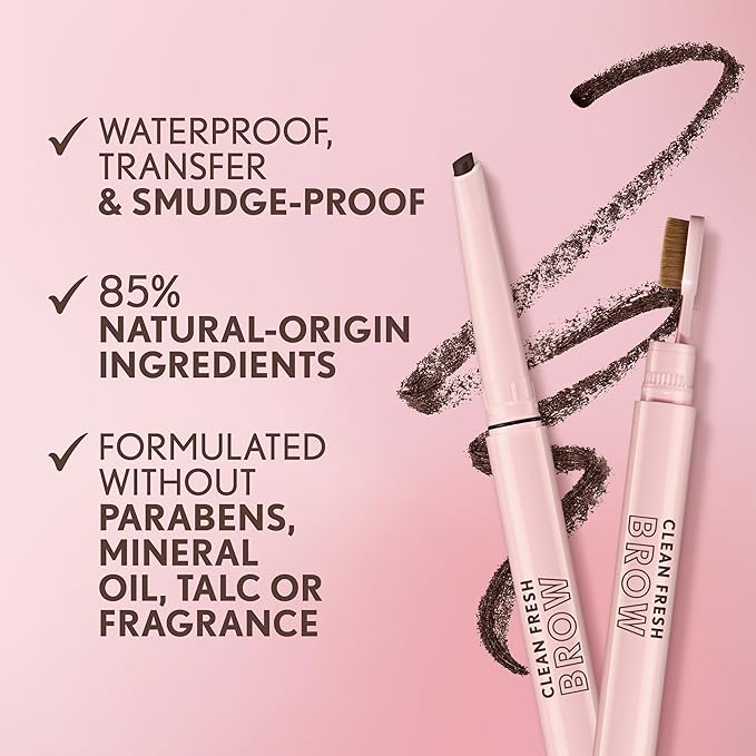 Covergirl Clean Fresh Brow Filler Pomade, 200 Blonde, Eyebrow Pencil, Ultra-Precise Tip, Creamy Formula, Highly Pigmented, Soft Matte Finish, Vegan Formula, 0.007oz