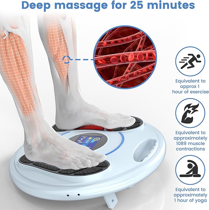Creliver EMS Foot Massager for Neuropathy, NMES Foot Stmulator with 25 Modes 99 Intensities, Feet Circulation Stimulator for Neuropathy, Plantar Fasciitis, Gifts for Mom Dad