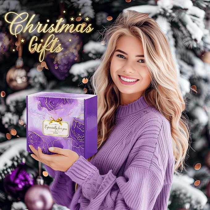 Valentines Day Gifts for Her, Bath Gift Set for Women, Birthday Gifts for Wife Women Sister Mom Auntie Grandma Friends, Relaxing Spa Self Care Lavender Bath Bombs Set﻿