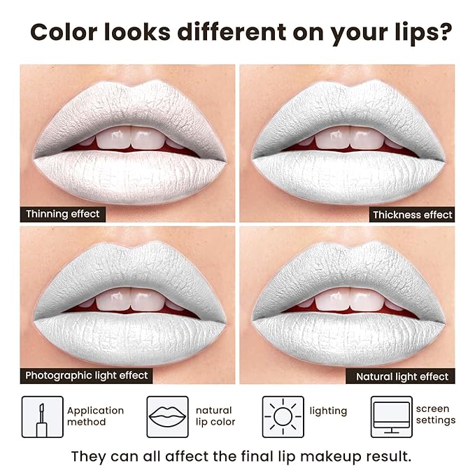ilembane Pearl White Liquid Lipstick - Long Lasting, Smudge Proof, Transfer Resistant Lip Color, Waterproof, Non-Transfer Formula (Infinite Illusion)