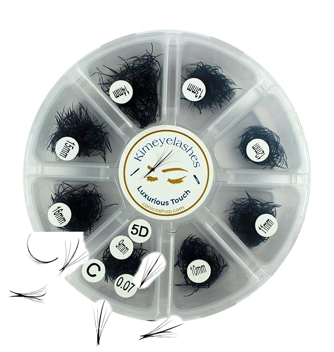 1000 Premade volume fans Mixed lengths 9-16mm loose Fans C, D Curl. Handmade eyelash extensions supplies Russian volume lash Wispy promade fan 4D 5D 6D 7D 8D 9D 10D (5D Wispy 0.07 - Curl C)