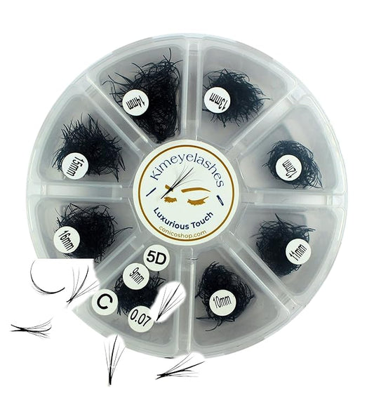 1000 Premade volume fans Mixed lengths 9-16mm loose Fans C, D Curl. Handmade eyelash extensions supplies Russian volume lash Wispy promade fan 4D 5D 6D 7D 8D 9D 10D (5D Wispy 0.07 - Curl C)