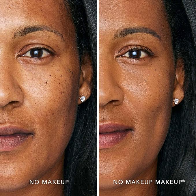 No Makeup Makeup Foundation + Brush Duo, Cream-Balm Formula Conceals, Corrects and Camouflages with Skin-Tone Adaptive Flexshade Technology, Buildable, Long-Lasting, Cruelty-Free, Vegan, Golden Tan
