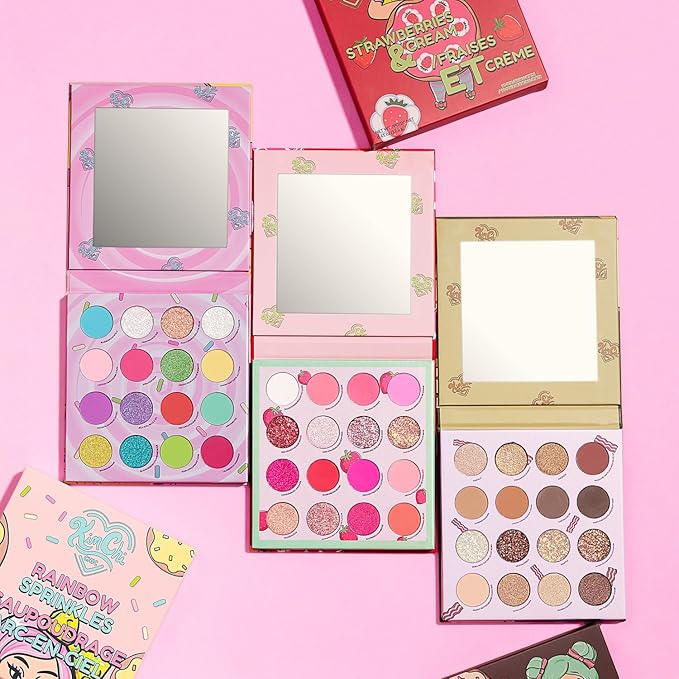 KimChiChic Beauty Donut Collection Eyeshadow Palette - 16 Matte, Pigment, & Glitter Shadows, Versatile for Day to Night Looks, Cruelty Free, Rainbow Sprinkles