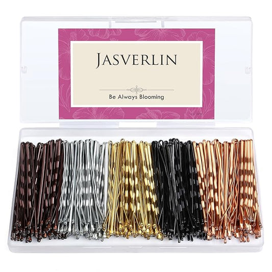 2.36" Large Bobby Pins for Women Thick Hair 250 Pcs, Jumbo Long Hair Pins Blonde Brown Black Sliver, Decorative Secure Hold Bulk Hairpins for Updo Bun Styling (6 cm)