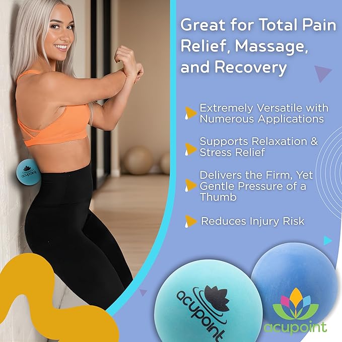 Physical Massage Therapy Ball Set - Ideal for Yoga, Deep Tissue Massage, Trigger Point Therapy and Myofascial Release Physical Therapy Equipment
