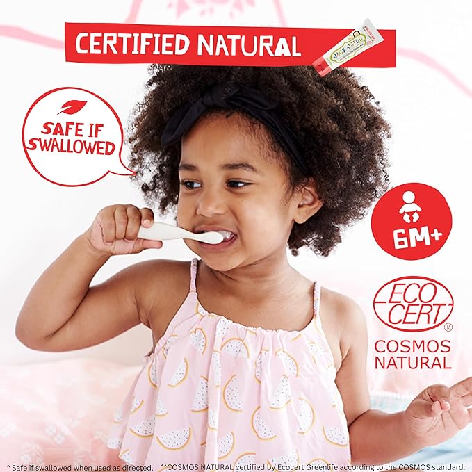 Jack N' Jill Natural Toddler Toothpaste - Fluoride Free Training Toothpaste for Toddlers 1-3, 40% Xylitol, BPA Free - 1.76 oz (Variety Pack of 3)