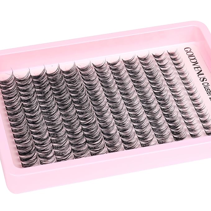 Lash Clusters Wispy Lashes Clusters Like Eyelashes Extension in Salon Natural DIY Cluster Eyelash Extensions for 5-7 days 9-16mm D Curl Fluffy DIY Individual Lashes (192pcs D Curl)