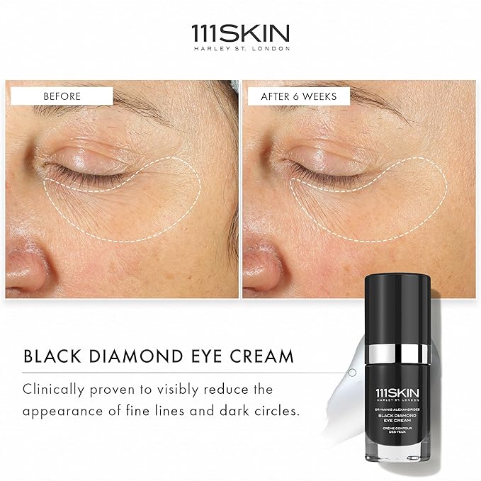 111SKIN Women’s Black Diamond Eye Cream, Lightweight Firming Under Eye Treatment with NAC Y2 & Granactive Retinoid to Help Improve Skin Texture, Multicolored, 0.51 fl oz