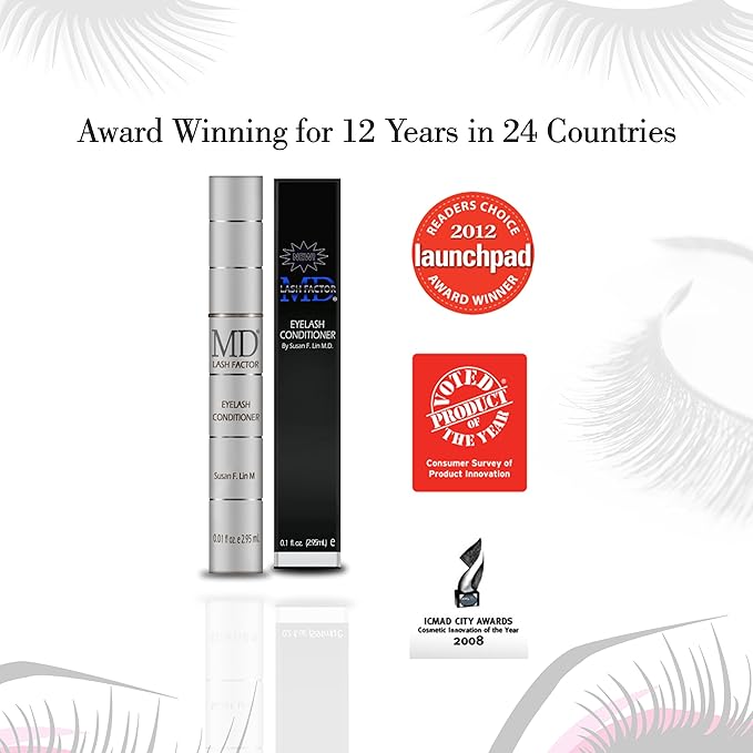 MD Lash Factor Eyelash Conditioner Advanced Lash Enhancing Serum for Longer Thicker Fuller Looking Lashes Cruelty-Free for Sensitive Eyes 0.05 fl oz Trial Size