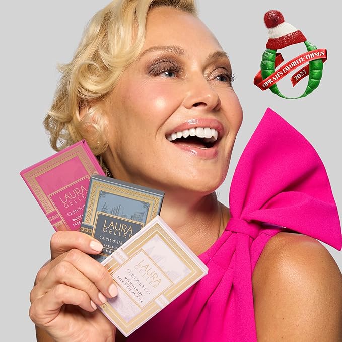 LAURA GELLER NEW YORK Glam On the Go Eyeshadow & Blush Palettes - Each Set Includes Three Palettes - Ready for Gifting - Easy to Use Makeup for Mature Skin