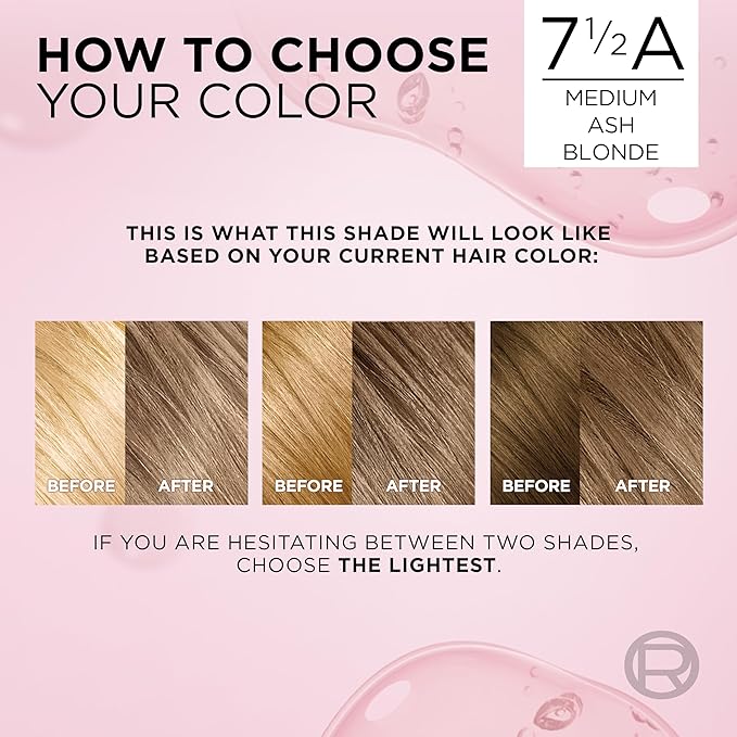L'Oreal Paris Excellence Crème Permanent Hair Dye, Triple Care Hair Color with Hyaluronic Acid for 100% Gray Coverage, 7.5A Medium Ash Blonde, 1 Kit (Packaging May Vary)