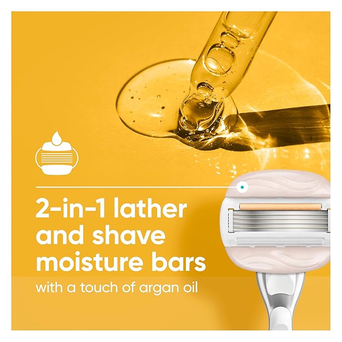 Venus MoistureGlide Women's Razor Blades, With Built-in Shave Gel Bars, 4 Razor Blade Refills, Holiday Gifts for Women