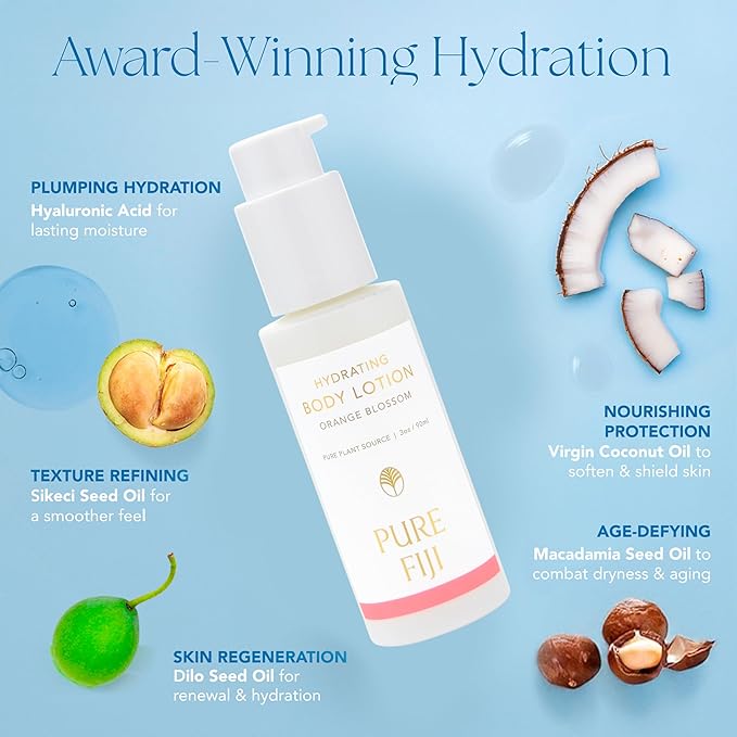PURE FIJI Hydrating Body Lotion Travel Size, Orange Blossom (3oz/90ml)