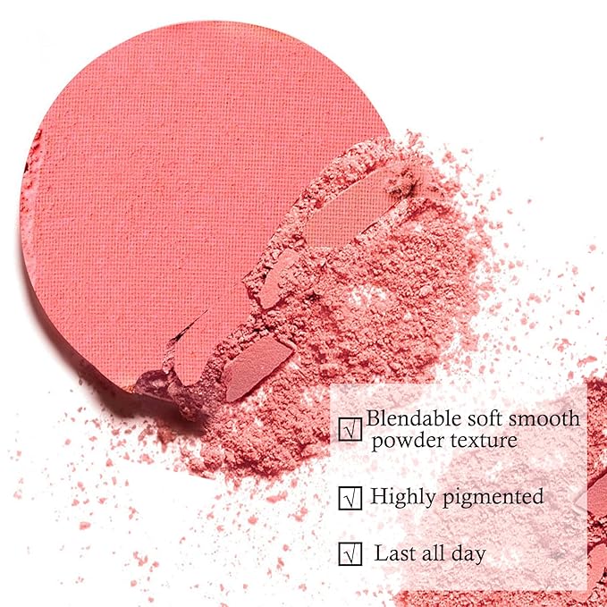 Boobeen Single Color Blush Face Blush Palette Matte Easily, Lightweight