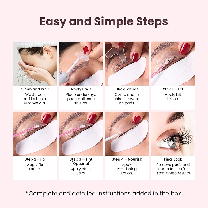 Korean Lash Lift Kit + Color Kit by Livia - Perfectly Curled and Darker Lashes for 8 Weeks from Home, Faster Alternative to Lash Serums, Complete DIY Perm Kit