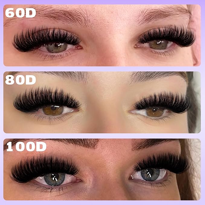 EYDEVRO Volume Lash Clusters 60D80D100D Eyelash Clusters Full Thick Cluster Eyelash Extensions D Curvature 10-18mm Individual Lashes Mega Volume Cluster Lashes DIY Lash Extensions at Home