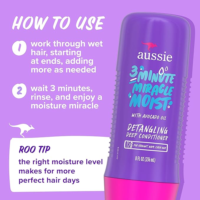 Aussie Total Miracle Hair Care Bundle: Shampoo, Conditioner, and 3 Minute Deep Treatment with Apricot & Macadamia Oil, Paraben-Free for Damaged Hair, 26.2 & 8 Fl Oz