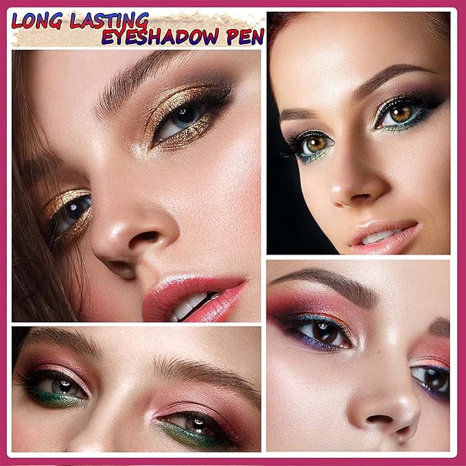 May Foltran Sand Shimmer #02 Cream Eyeshadow Pencil, Nude Pink Sparkle, Hypoallergenic Waterproof Long Lasting Eye Shadow Stick, Multi-Dimensional High Pigment Eye Highlighter Pen