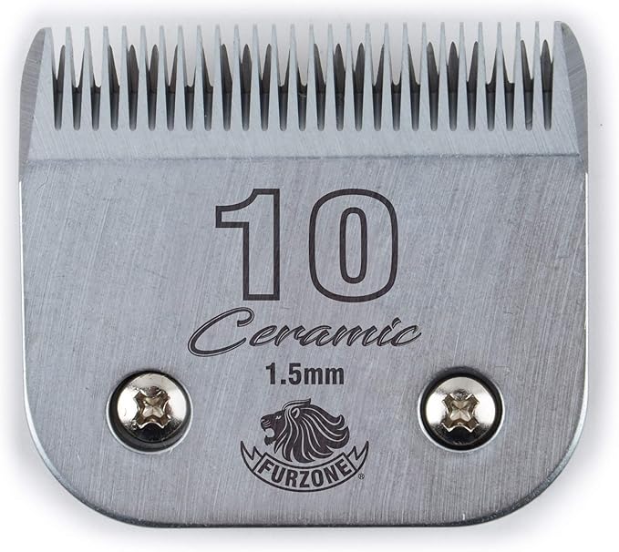 FURZONE Detachable Ceramic Blade - Size 10 Blade 1/16", Made of High-Tech Ceramic Materials, Compatible with Most Andis, Oster, Wahl A5 Clippers