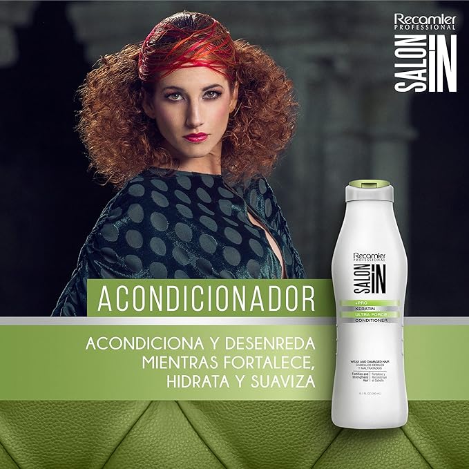 Recamier Professional Salon In +Pro Keratin Ultra Force Hair Shampoo, Conditioner and Treatment Bundle 3 Piece kit 40397 Small