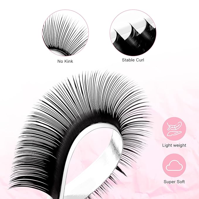 TDANCE Classic Lash Extensions Flat Lashes Eyelash Extension 0.2mm DD Curl Ellipse Eyelash Extensions 11mm Mixed Black Matte Individual Lashes Salon Use(Flat,DD-0.2,11mm)