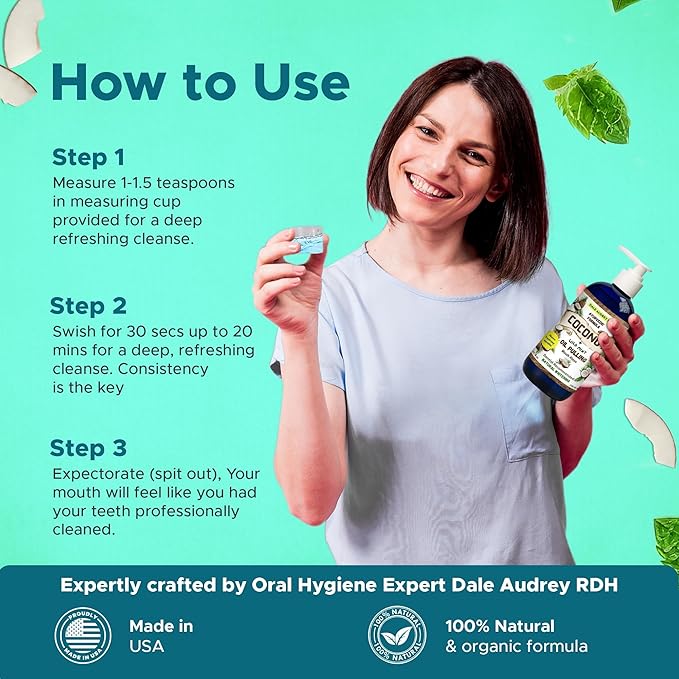 Dale Audrey Nano Hydroxyapatite Mouthwash Oil Pulling for Teeth and Gums (Coconut (with Pump))