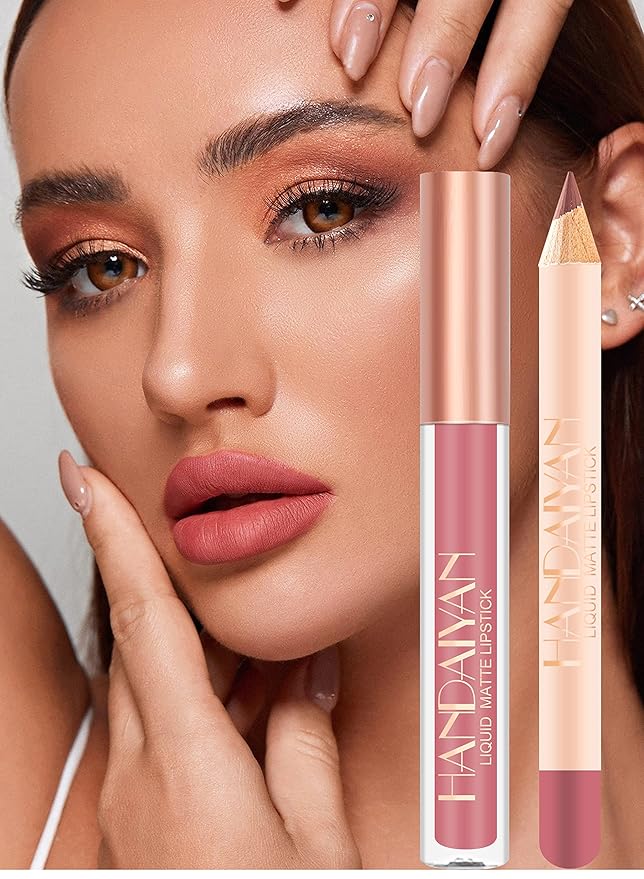 Lip Liner and Liquid Matte Lipstick Set, 12 Longwear