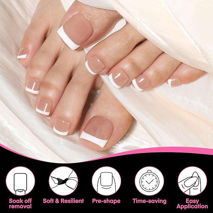 UNA GELLA Square Toe Nail Tips Big Long 312Pcs 15Sizes, Full Cover Soft Gel Toes Nail Tip Pre-etched Fake Acrylic Toe Nail Press Ons For Big Toes Nail Extensions Pedicure Home DIY Nails Salon Soak Off