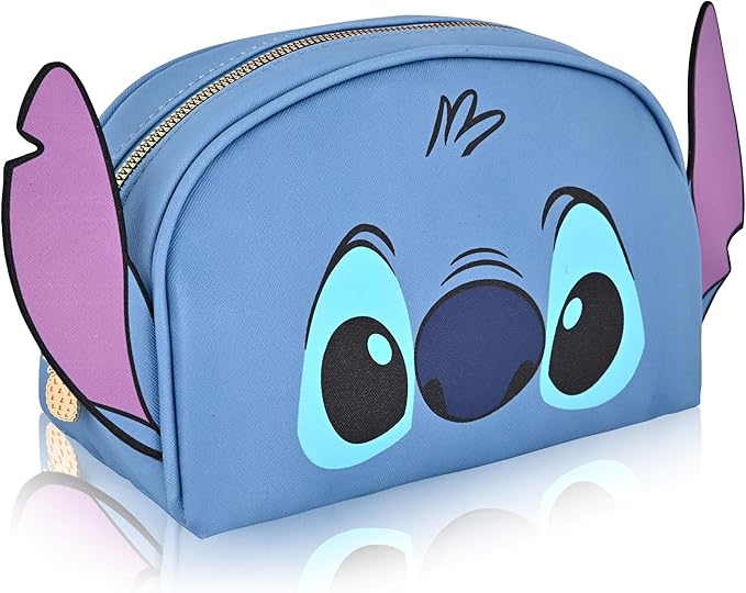 Disney Stitch Makeup Bag for Women | Lilo and Stitch PU Leather Travel Toiletry Bag for Women | Make Up Travel Bag Cosmetic Bag Makeup Pouch