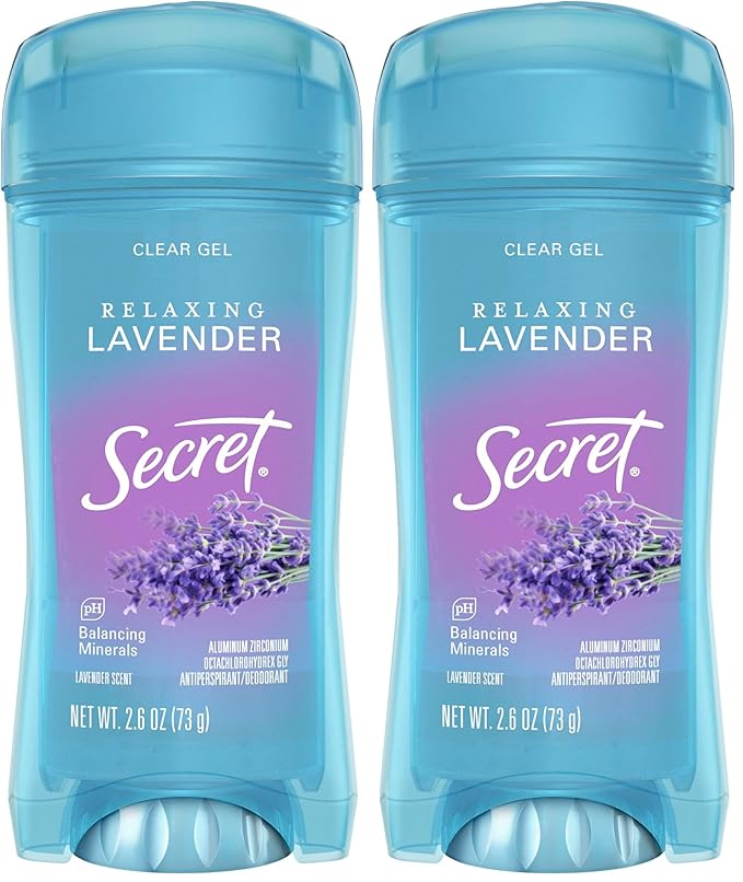 Secret Deodorant, Clear Gel, Lavender Scent | For Women | 2.6 oz | Pack of 2 | Fresh Collection