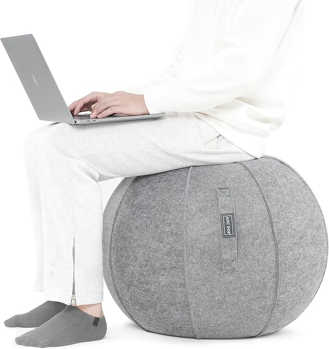 Yoga Ball Exercise Ball, Anti Slip Stability Ball Chair, 25” Heavy Duty Large Gym Ball for Fitness, Balance and Core Workout with Cover, Easy Clean