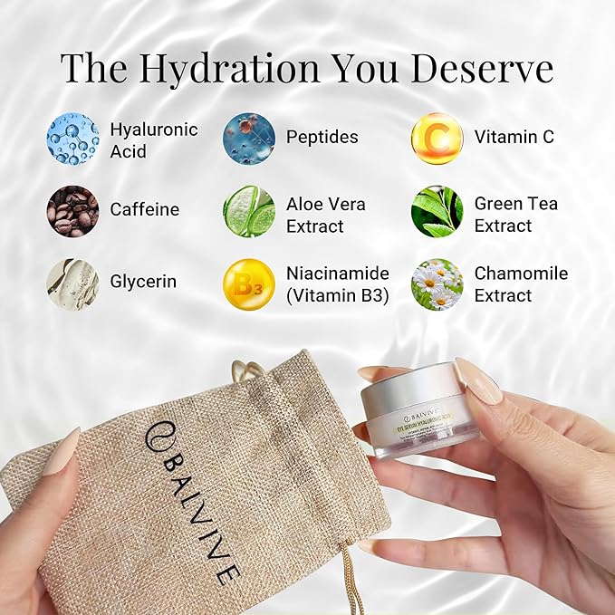 BALVIVE Caffeine Under Eye Cream for Dark Circles, Puffiness, Wrinkles, Bags Under Eye & Fine Lines with Retinol & Multi-Peptides - Brightening, Hydrating & Revitalizing for Women & Men, 30ml