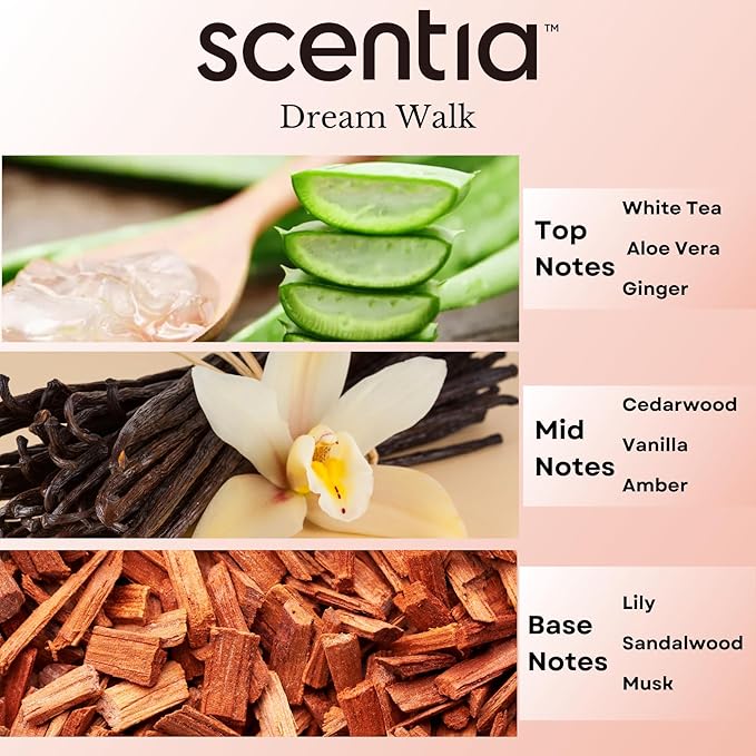 Scentia Diffuser Oil Inspired by We.stin Hotel - 20 ml 0.67 fl oz - Essential Oil Blend White Tea, Cedarwood Notes for Aroma Diffusers and Humidifiers - Dream Walk, Made in USA