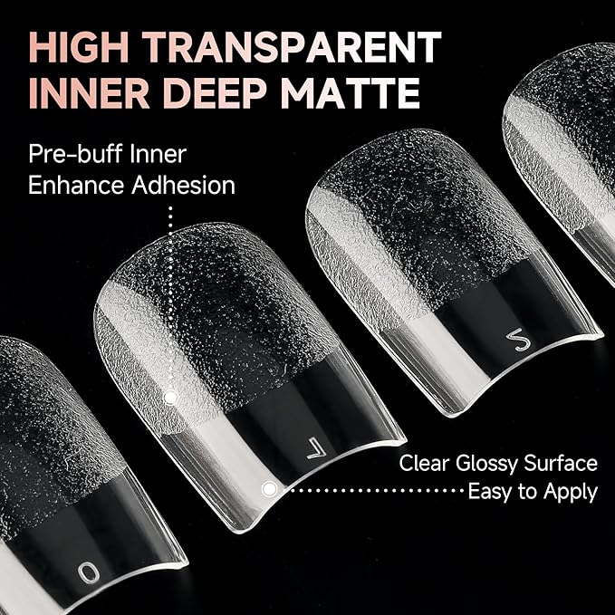 UNA GELLA Short Square Gel Nail Tips: 312pcs Square Fake Nails Pre-file Soft Gel Nails Tips for Full Cover Acrylic Nails False Nails12 Sizes Press on Nails for Nail Extensions Home DIY Salon