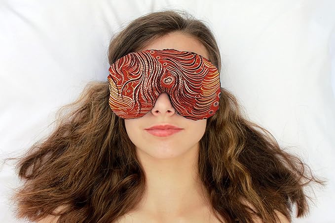 Candi Andi Handmade Weighted Sleep Eye Mask Yoga Pillow - Flax Seed Fill - Lavender Scented - Peacock Red - TEMFL-PR