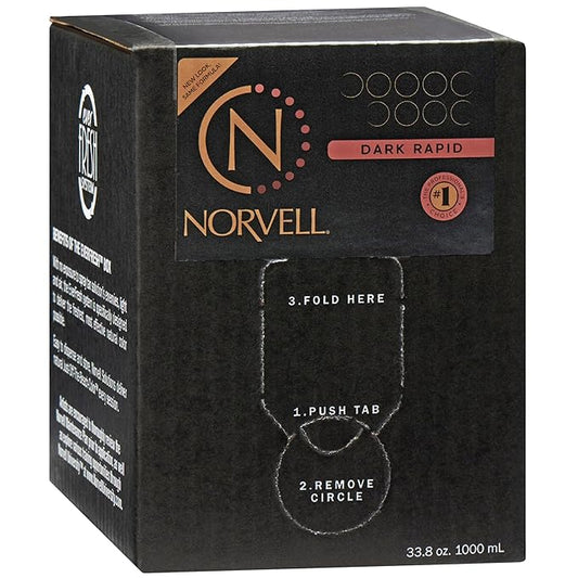 Norvell Premium Spray Tan Solution Dark Rapid 1 liter – Professional Sunless Tanning Formula for Fast Natural Bronze Glow, Streak Free, Long Lasting Color