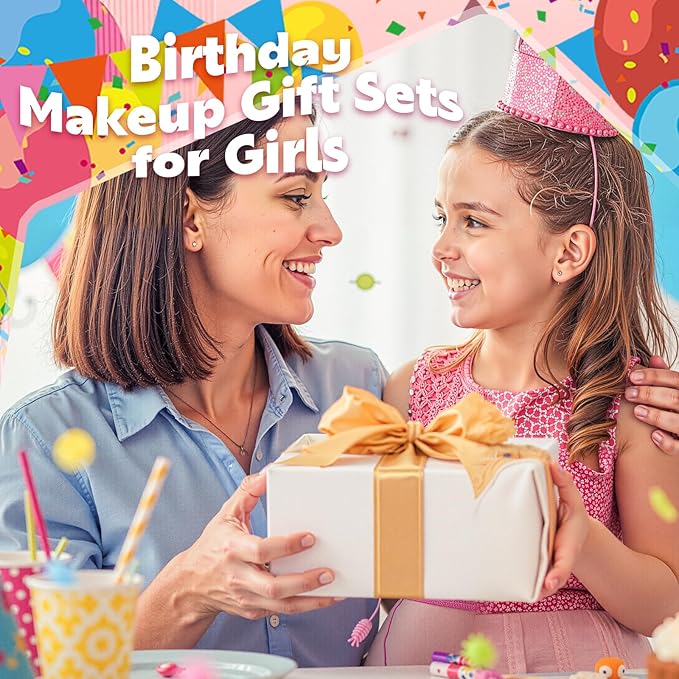 Color Nymph Kids Makeup Kit for Girl - 24 Days Surprise Beauty Mystery Box | Make Up Birthday Gift Set for Girls Ages 6-12, Makeup Gift Sets for Bday Countdown, Cosmetics Kit for Kids Teens #Pink