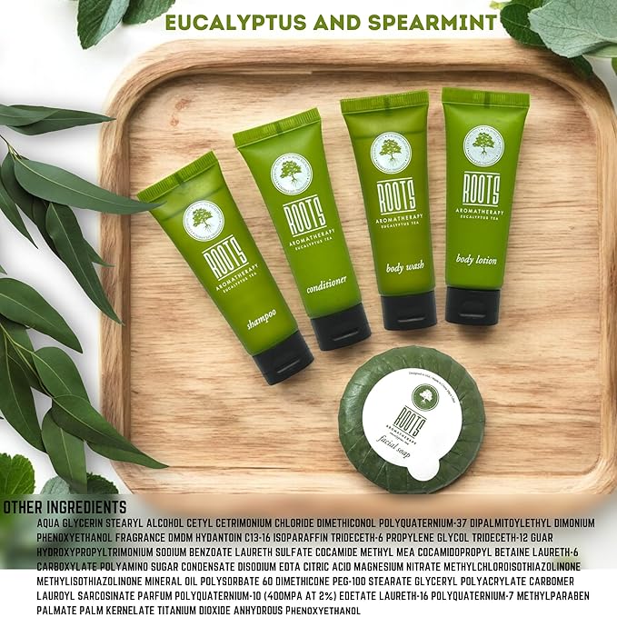 ROOTS AROMATHERAPY Travel Size Shampoo and Conditioner Supplies For Guests,Airbnb Essentials for Hosts,Mini Shampoo And Conditioner Sets,Hotel Toiletries,Air Bnb Kit For Bathroom Wash Lotion,(150 Pcs)