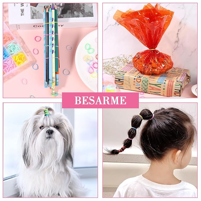 28 Colors Rubber Bands with 8 Hair Styling Tools, 1500 Pcs Colorful Elastic Ties Small Rubber Bands Baby Toddler Ties Daughter Valentines Day Gifts