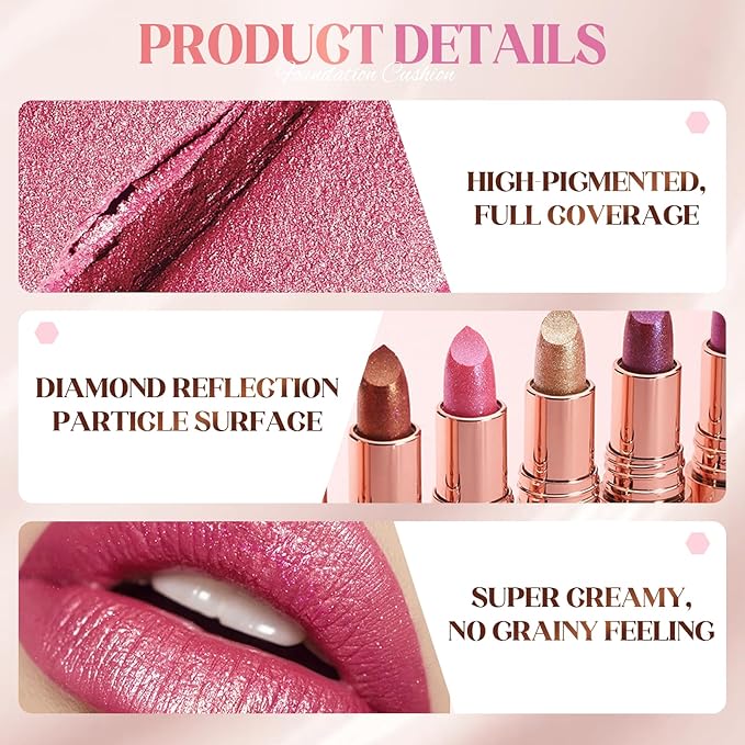 Diamond Glitter Lipstick, 2025 New Velvet Glow Lip Gloss Waterproof Non-sticky Creamy Lipcolor,Long-Lasting Moisturizer Lip Balm with Sparkling Finish Hydrating Lip Stains (C06)